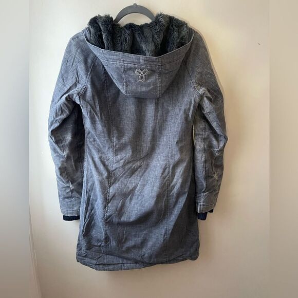𝅺aritzia TNA blue long winter jacket coat parka XS - Picture 2 of 12